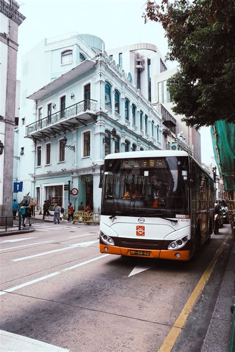 Macau Old Street Town Architecture Landmark Senado Square Editorial ...