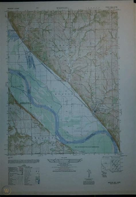 1940's Army map Weston Missouri Sheet 7062 IV NW w/ Aerial Photo on ...