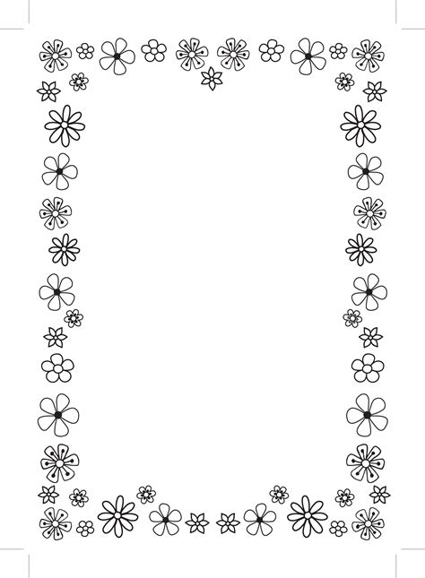 Black and White Flower Border Paper | Borders for paper, Clip art ...