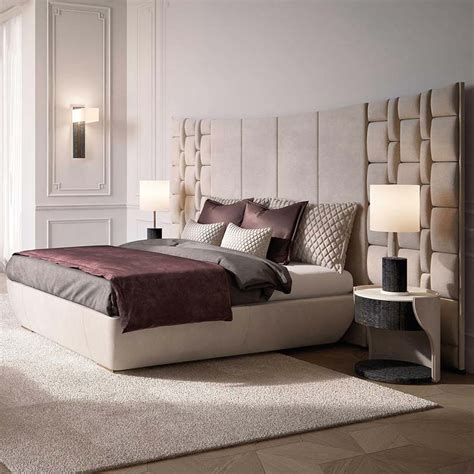 Cama king de lujo moderna post modern king size light luxury leather ...