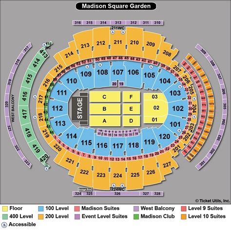 Lovely Madison Square Garden Seating Chart Concert - Seating Chart