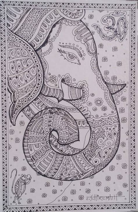 Lord Ganesha Drawing by Chandru S Hiremath | Saatchi Art