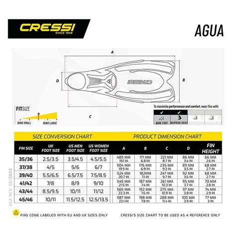 Cressi Agua Full Foot Fins Black - Tackle World Adelaide Metro