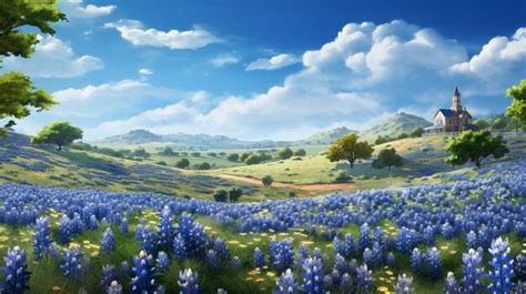 Premium AI Image | Bluebonnets Field