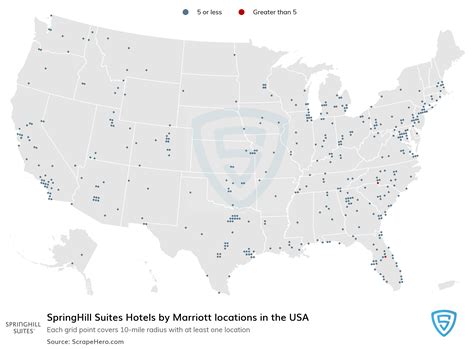 Number of SpringHill Suites Hotels by Marriott locations in the USA in ...