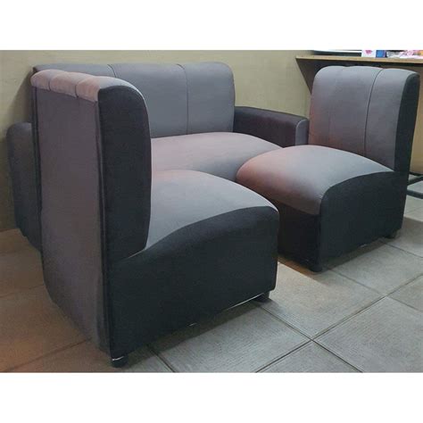 SOFA SET FABRIC GREY BLACK URATEX FOAM | Shopee Philippines