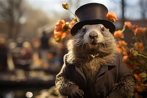 Premium Photo | Springs messenger groundhog day traditions groundhog ...