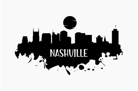 Nashville Skyline Silhouette Graphic by BerriDesign · Creative Fabrica