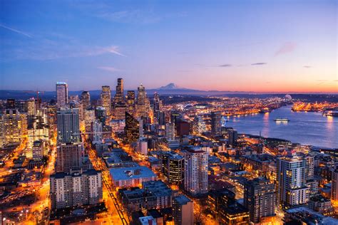 Seattle Skyline At Night View 4k, HD World, 4k Wallpapers, Images ...