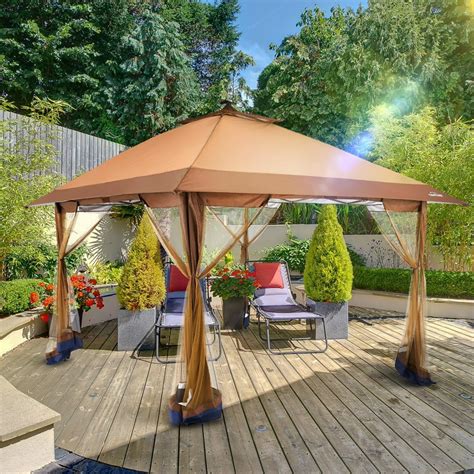 OUTDOOR LIVING SUNTIME 12' x 12' Outdoor Pop Up Gazebo Canopy with ...