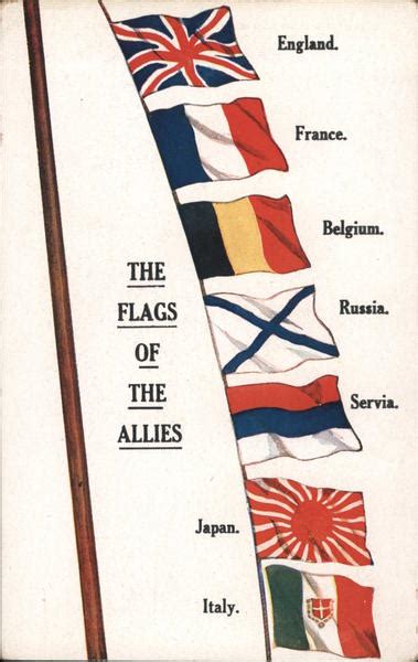 The Flags of the Allies World War I Postcard