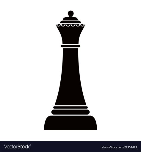 Silhouette of a queen chess piece Royalty Free Vector Image