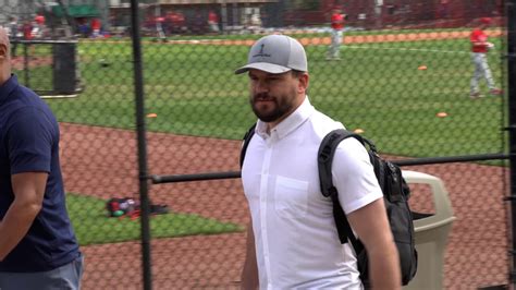 Kyle Schwarber arrives at camp