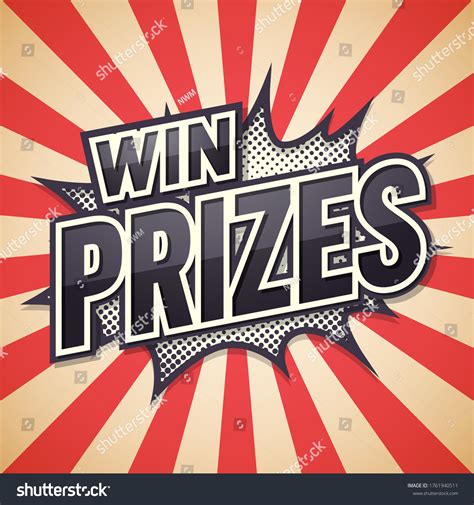 Win Prize Retro Poster Comic Speech Stock Vector (Royalty Free ...