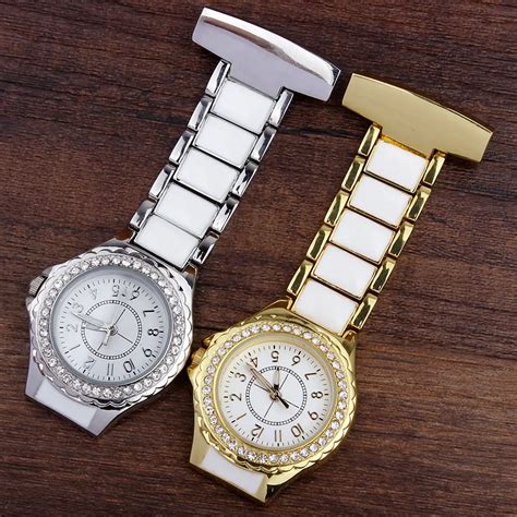 2016 Luxury Nurse Pin Clip on Fob Quartz Watch Crystal Brooch Hanging ...