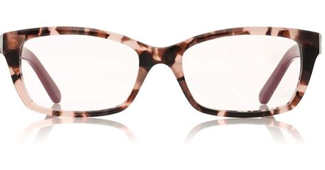 Tory Burch Leather Tortoise Rectangle Eyeglasses in Pink - Lyst