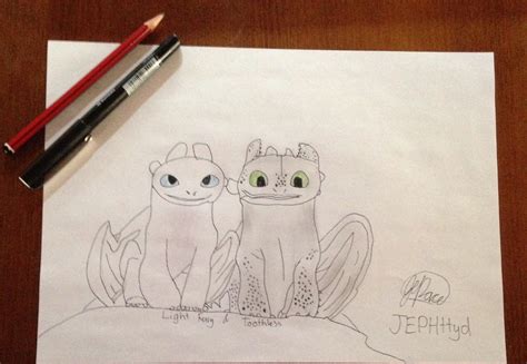 Toothless and Light Fury Drawing (more in comments) | Fandom