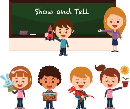 Show And Tell With School Children向量圖形及更多兒童圖片 - 兒童, 插圖, 學校建築 - iStock