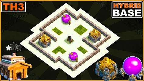 NEW BEST TH3 HYBRID/TROPHY Base 2023!! | Town Hall 3 (TH3) Hybrid Base ...