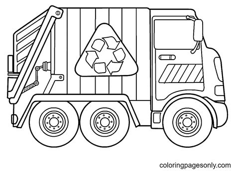 Printable Garbage Truck Coloring Page - Free Printable Coloring Pages