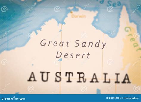 The Realistic Map of Great Sandy Desert. Stock Photo - Image of travel ...