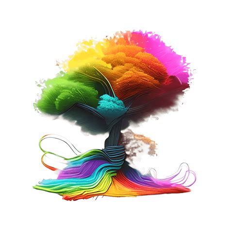 Rainbow Yarn Tree · Creative Fabrica