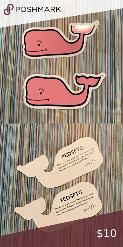 2 Vineyard Vines Pink Whale Stickers 🐳 | Pink whale, Vines, Cute stickers