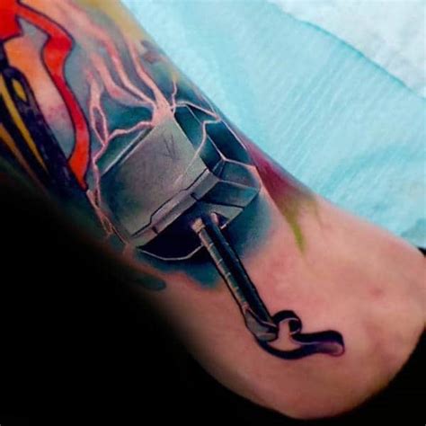 70 Mjolnir Tattoo Designs For Men - Hammer Of Thor Ideas