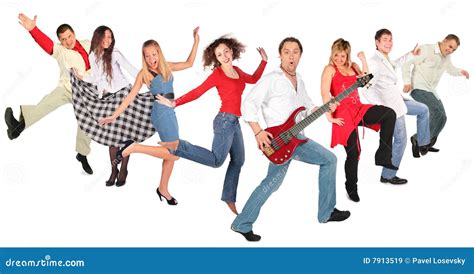 Dancing happy people group stock image. Image of company - 7913519