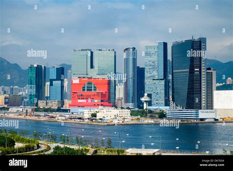 View of dense urban cityscape and high-rise towers in Kowloon Bay Stock ...