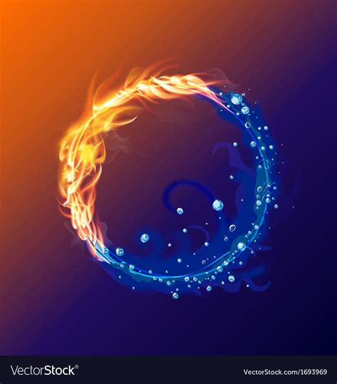 Fire and water concept Royalty Free Vector Image