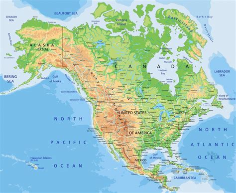 Physical Map Of North America Map Of The World | Images and Photos finder