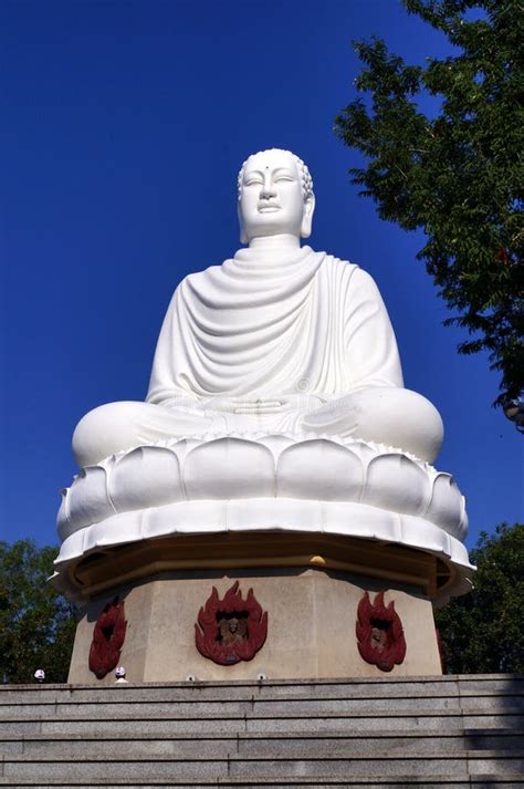 White Buddha Statue at Long Son Pagoda in Nha Trang, Vietnam Stock ...