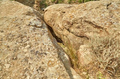 Dried River Bed With Jagged Rocks Stock Image - Image of edged ...