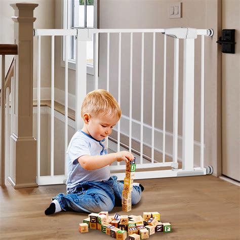 29.5"-43.3" Extra Wide Safety Baby Gate for Stairs Doorways, Top of ...