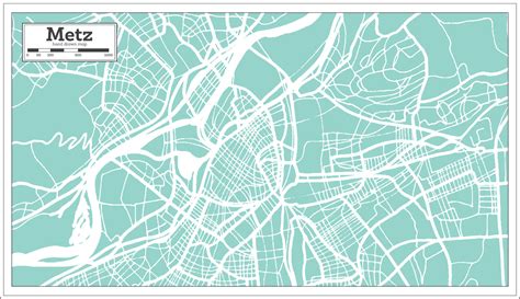 Metz France City Map in Retro Style. Outline Map. 17518230 Vector Art ...