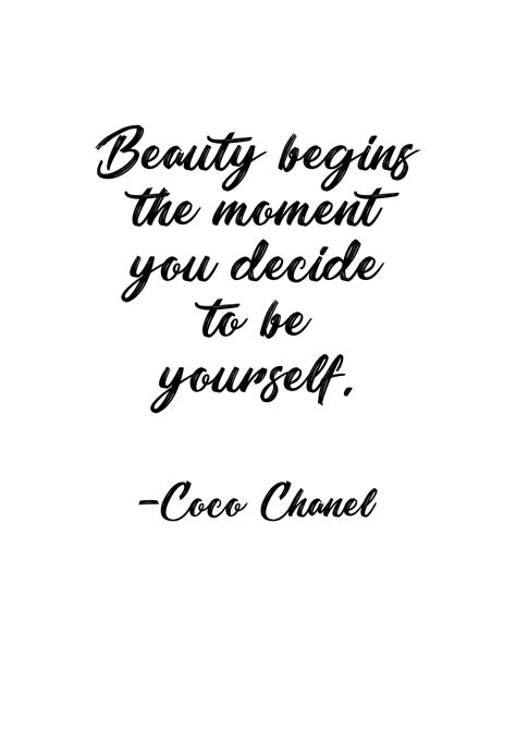 Coco Chanel Quote Beauty Begins the Moment You Decide to Be - Etsy UK ...