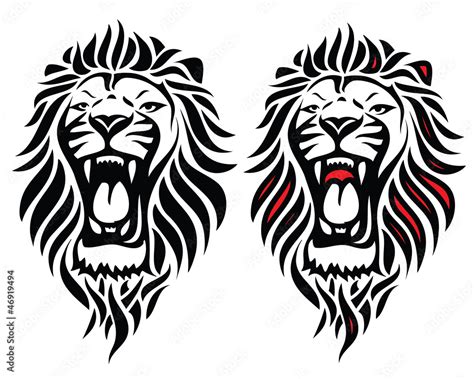 Isolated tribal lion tattoo Stock Vector | Adobe Stock