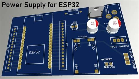 Power Supply for ESP32 with Boost Converter & Battery Charger