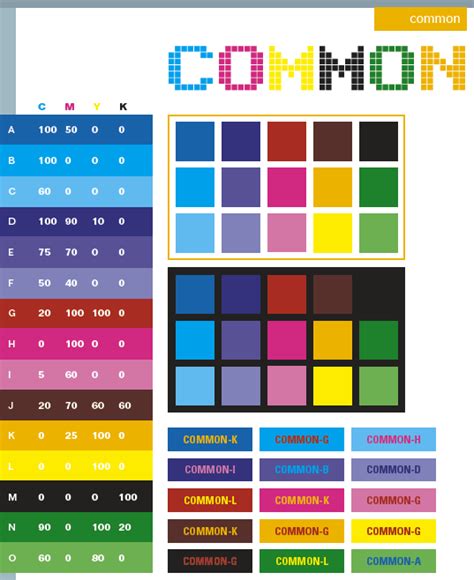 Common color schemes, color combinations, color palettes for print ...