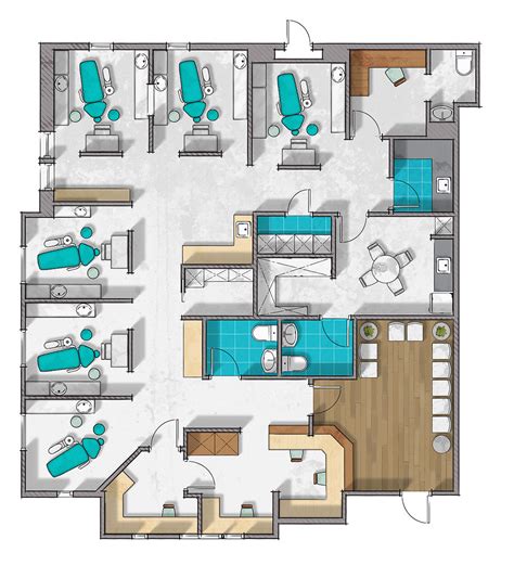 Dental clinic floor plan rendering by Alberto Talens Fernández at ...