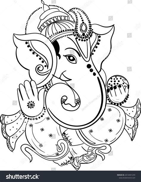 Indian Hinduism God Lord Ganesha Vector Stock Vector (Royalty Free ...