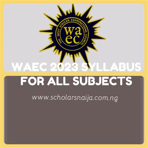 Download WAEC 2025/2026 Syllabus For All Subjects