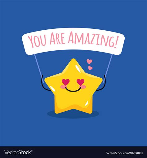 Cartoon star with motivational Royalty Free Vector Image