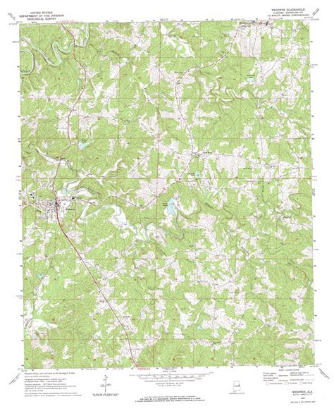 Wedowee topographic map, AL - USGS Topo Quad 33085c4