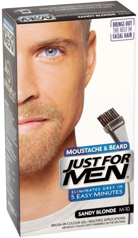 Just for men Moustache & Beard Blonde Dye , Eliminates Grey for a ...