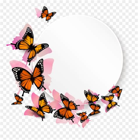 Free 350 Butterfly Circle Border Svg SVG PNG EPS DXF File