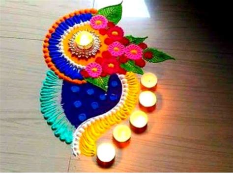 Diwali 2020 Rangoli Designs: 10 unique Rangoli designs made of rice ...