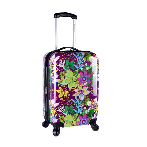 Travelers Club Purple Flower 20-inch Expandable Hard-sided Spinner ...