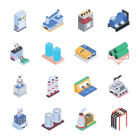 Set of Manufacturing Isometric Icons 27515793 Vector Art at Vecteezy